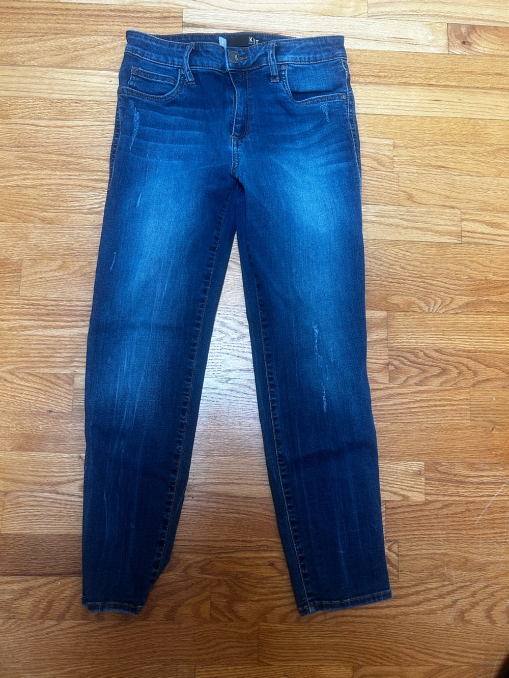 Kut from the Kloth High-Rise Slim Jeans in Dark Blue - Picture 2 of 4